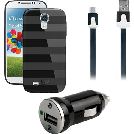 iLuv Case for Samsung Galaxy S4 with iEssentials Cable and Charger