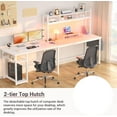 Homieasy L Shaped Desk with Power Outlet & LED Strip, Reversible Office