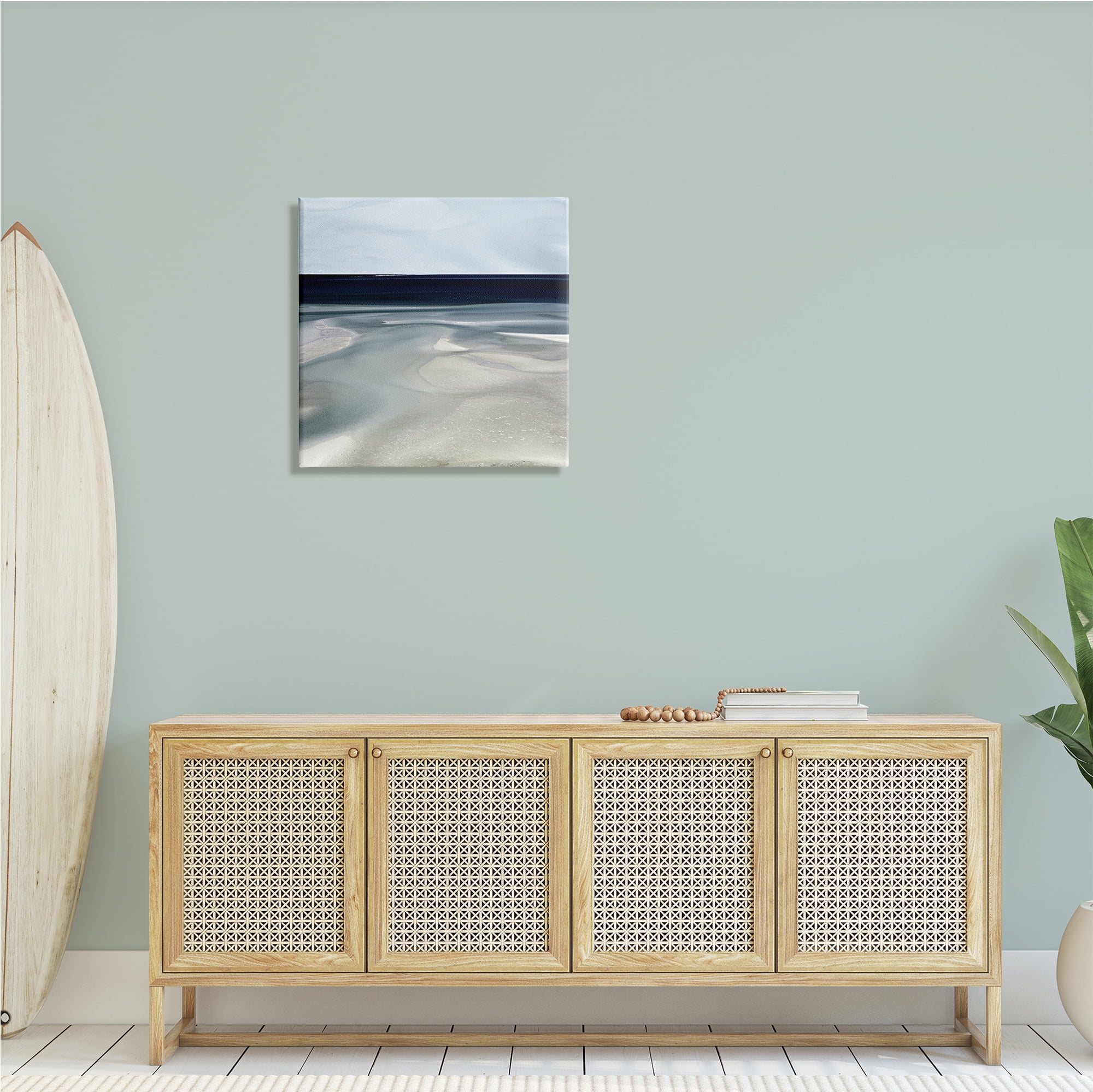 Stupell Indtries Abstract Shallow Beach Tide Water Movement Soft Blues,24 x 24,Design by Danita Delimont