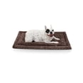 thumbnail image 1 of Alfombra de cama para perros Exsnugy, lavable, reversible, 90 x 55 cm, color marrón, 1 of 6