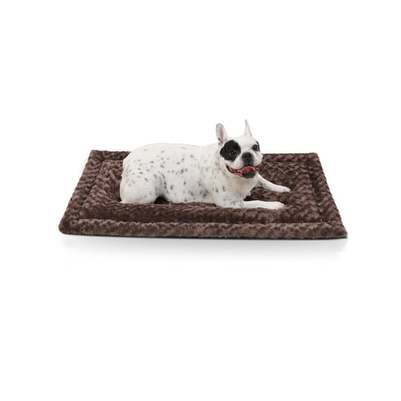 Alfombra de cama para perros Exsnugy, lavable, reversible, 90 x 55 cm, color marrón