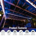 thumbnail image 5 of WYZworks 2760LEDs, 150ft Blue 16-Mode Flat LED Outside Strip Lights, SMD 2835, Waterproof Permanent Heavy Duty Outdoor Exterior Accent Lighting, ETL Certified, Connectable Flexible Clear PVC Shell, 5 of 9