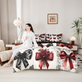 thumbnail image 4 of Manfei Girls Red Ribbon Bowtie Twin Bedding Sets 7-Piece,Gothic Romantic Roses Bedding Comforter Set for Kids Teens,Black Reversible,Super Cozy Room Decor, 4 of 7