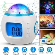 Kid Music LED Star Sky Projection Digital Alarm Clock Calendar For Children Gift