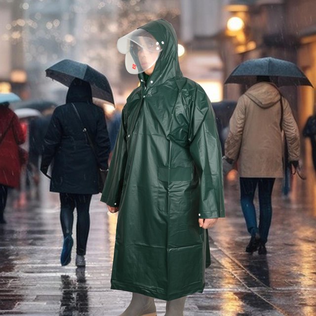 Chubasquero con capucha Fernando chaqueta impermeable poncho de lluvia L Verde