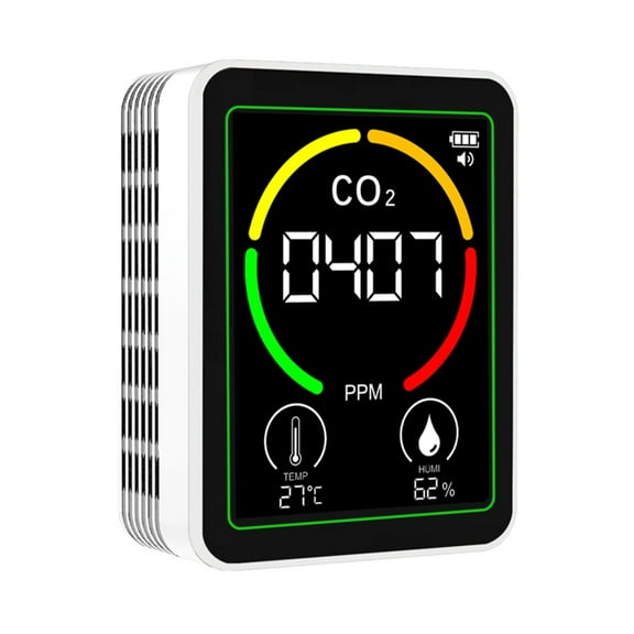 Easy Carry CO2 Detectors with Immediate Air Quality Monitoring TVOC Sensors Temperature Humidity Alarm for Home Office U