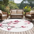 thumbnail image 4 of Cherry Blossoms Round Area Rug 7 FT, Non Slip Living Room Area Carpet, Pink Pastoral Modern Gradient Spring Washable Soft Circular Rug Non-Shedding Floor Carpet for Bedside Office Play Room Classroom, 4 of 9