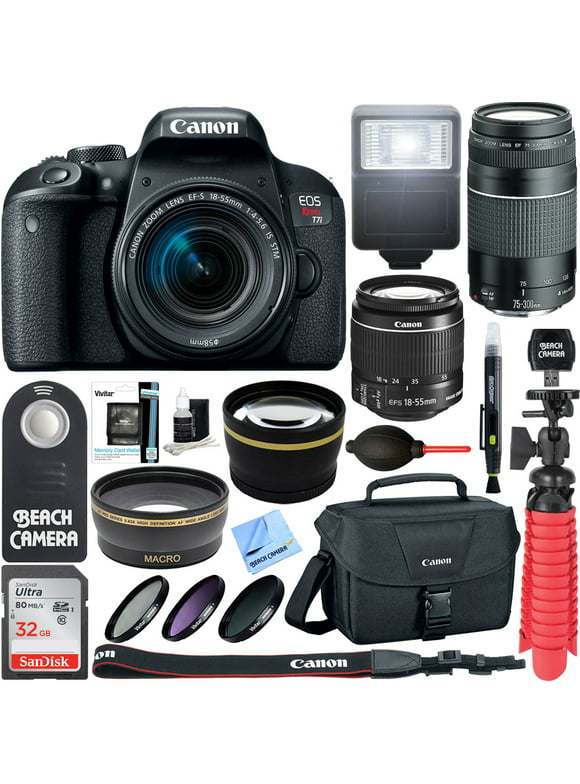 Canon EOS Rebel T7i 24.2 Megapixel Digital SLR Camera with Lens, 0.71", 2.17"