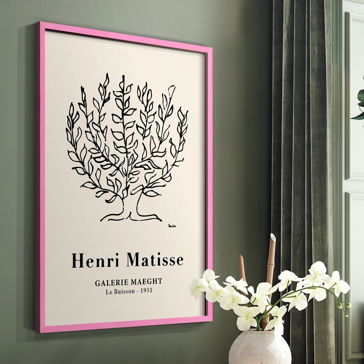 Matisse CXLVIII Framed Print in Pink Solid Wood 8 x 10 Framed Print