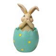 thumbnail image 1 of Decoración de Pascua, conejo sentado sobre adornos de cáscara de huevo, regalo para niños y amigos, decoración de conejito de resina, 1 of 12