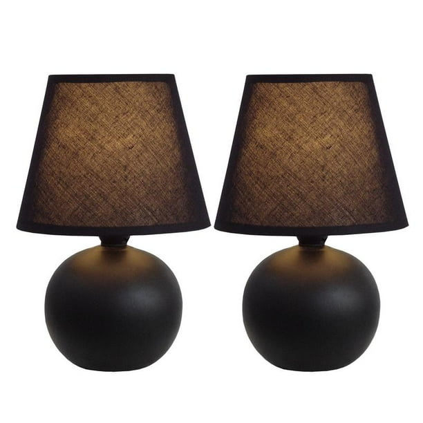 Simple Designs Mini Ceramic Globe Table Lamp 2 Pack Set - Walmart.com