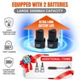 thumbnail image 6 of MJF 3/8" Cordless Electric Ratchet Wrench Set, 12V Two 2.0Ah Batteries, 40 Ft-lbs 400 RPM, 13 Sockets, Variable Speed, Comes with Manual Ratchet Wrench, 6 of 7
