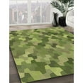 thumbnail image 3 of Ahgly Tapis Rectangulaire Lavable en Machine Vert Fougère, 4 Pieds x 6 Pieds, 3 of 7
