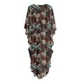 thumbnail image 5 of Xoenoiee Aztec Cow American Tribal Geometric Print V-Neck Batwing Kaftan Women's Plus Size Caftan Loose Fit Boho Beach Dress Bathing Suit Cover Up Mumu Dresses Loungewear, 5 of 7
