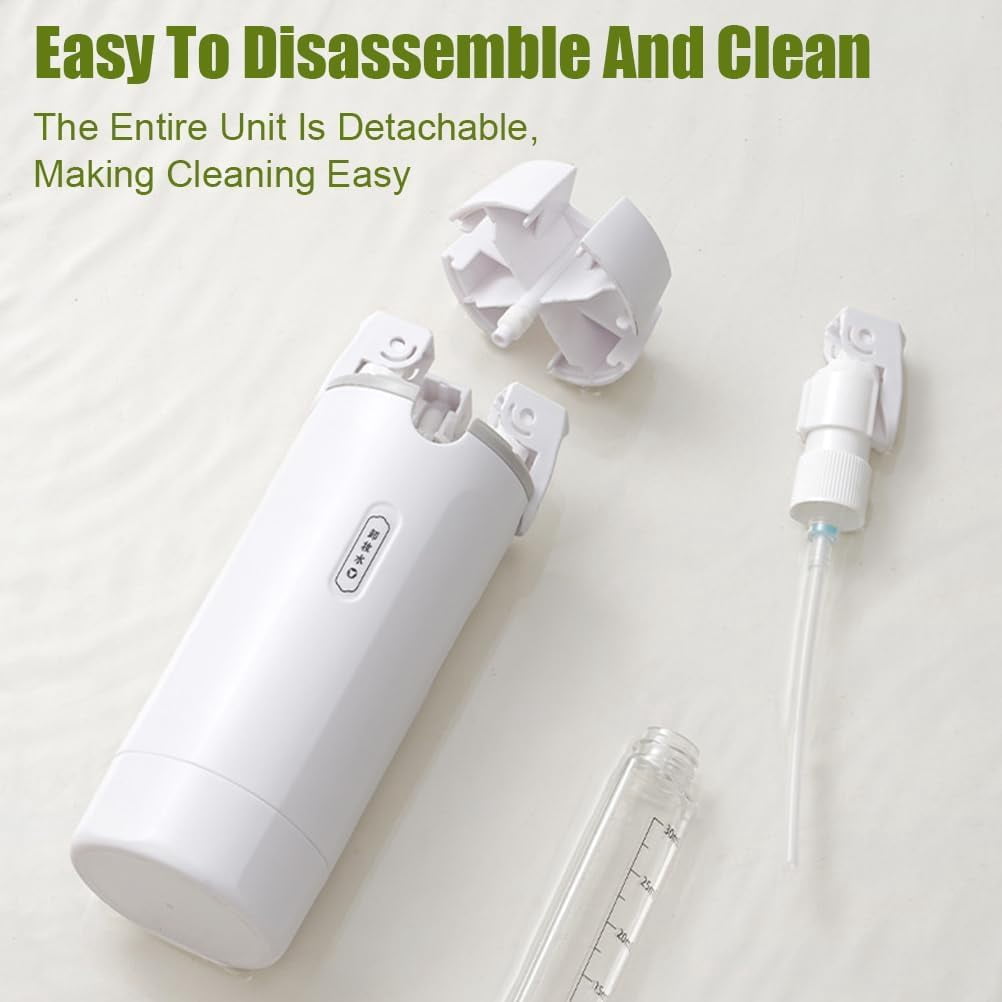 4-in-1 Leakproof Rotatable Travel Dispenser Set, Portable Travel Toiletries Bottle Set with Scale Label, Push-Down Dispenser, for Flights Gym Bag Weekends Away (White)