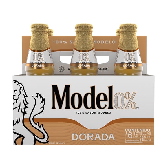 Cerveza Modelo Dorada Cero 6 pack 355 ml c/u