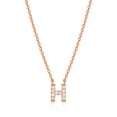 thumbnail image 4 of Forever Facets "H" CZ Necklace in Rose Gold over Sterling Silver, Adult Female, 4 of 4