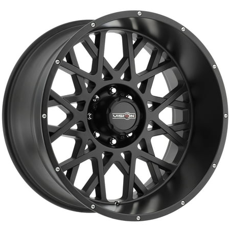 Vision Off-road Wheels, Rocker Style: 412 RWD, Finish: Satin Black w/Chrome Bolts, Wheel Size Inches: 22X12 PCD: 8-165.1 Load Rating lbs. (Best Tire Size For 22 Inch Rims)