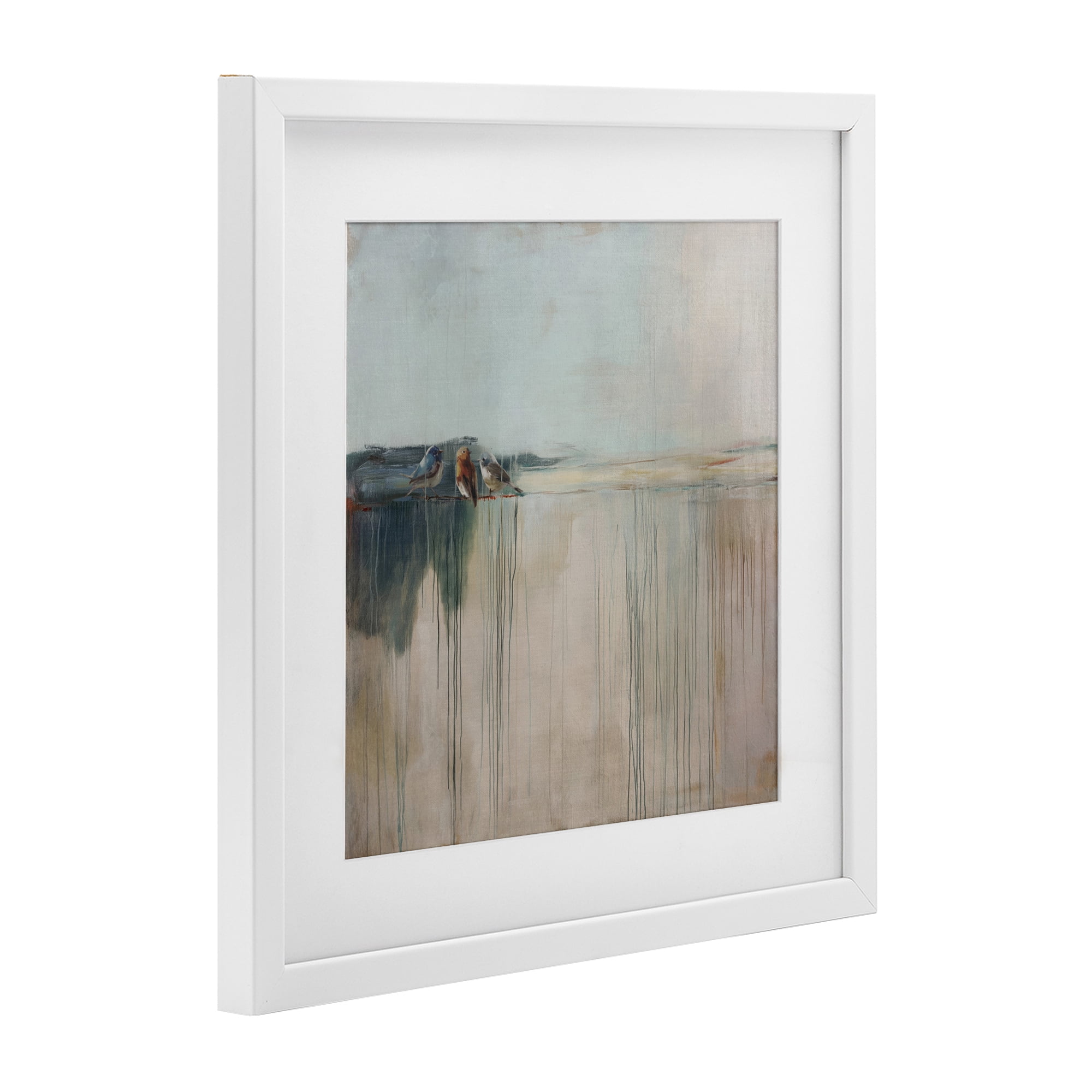 Stupell Industries Drips And Feathers Abstract White Framed Print Under Glass, design by Svetlana Aleynikova