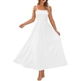 thumbnail image 5 of Admvng Dress for Women Spaghetti Straps Solid Casual Sleeveless Pockets Square Neck Dress, 5 of 5