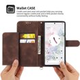 thumbnail image 4 of Jiahe Cover for Google Pixel 6, Wallet Case with Card Holder,Embossde Flower Flip Leather Magnetic Shockproof Card Slots Stand with Shoulder Strap Full Body Cover Case, brown, 4 of 8