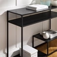 thumbnail image 4 of 42" Metal and Wood Console Table with Tiered Shelves - Black, 4 of 6
