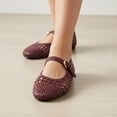 thumbnail image 6 of Cushionaire  Windsor Woven Womens Flats with Adjustable Strap – Comfortable Mary Jane Ballet Flats for Women, 6 of 20
