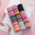 thumbnail image 2 of GROFRY 50Pcs 3cm Elastic Hair Ties Ponytail Holders Rubber Bands Hair Styling Tools for Girls, 2 of 8