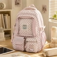 thumbnail image 3 of Teen Girls Backpack For School Pastel Striped Aesthetic 90s Style Lightweight Casual Bookbag Daily Shoulder Purse, 3 of 4