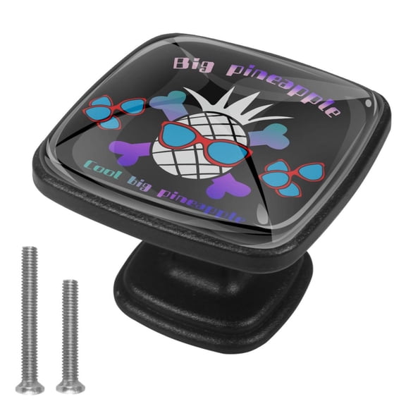 4 Pcs Cabinet Handle Drawer Pulls Pineapple Knobs with Screws Square Furniture Office Cabinet Knob Decoration