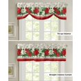 thumbnail image 2 of Christmas Poinsettia Flower Berry Window Curtain Living Room Kitchen Cabinet Tie-up Valance Curtain Rod Pocket Valance, 2 of 6