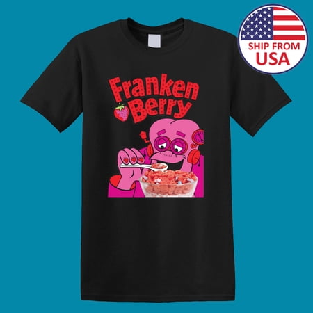 Franken Berry Chocula Men's Black T-shirt Size S to 5XL