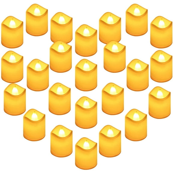 24PCS LED Tea Light Candles Realistic Battery Operated Flameless Candles, Electric Fake Candle in Warm White for Wedding, Birthday, Festivals, Halloween, Home, Party, Decoration