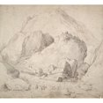 thumbnail image 3 of Bonaventura Peeters the Elder 13x12 Black Modern Framed Museum Art Print Titled - Mountainous Landscape with Figure on Horseback In&nbsp;Foreground, 3 of 5