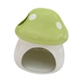 thumbnail image 4 of Milaget Ceramic Hamster House Indoor Cute Mushroom Shaped for Ferret Small Pets Rats Green, 4 of 9