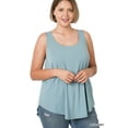 thumbnail image 3 of Zenana Women & Plus Relaxed Fit Scoop Neck Sleeveless Round Hem Blouse Tank Top, 3 of 4