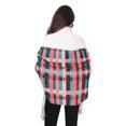 thumbnail image 4 of FORMRS Womens Scarf Winter Soft Long Big Warm Shawls Wrap Tassel Scarves, Red Teal Stripes, 4 of 9