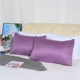 thumbnail image 2 of Unique Bargains Silky Satin Pillow Cases Covers Set of 2 Purple Queen, 2 of 8