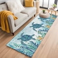 thumbnail image 2 of Teal Green Sea Turtle Large Area Rugs for Bedroom Living Room, Soft Non Slip Carpet Bedside Rug, Coastal Summer Beach Seaweed Rectangular Floor Cover Kitchen Accent Rug 2'x6' for Dining Room/Office, 2 of 9