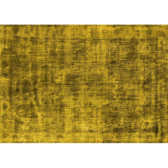 Ahgly Company Machine Washable Indoor Rectangle Oriental Yellow Industrial Area Rugs, 3' x 5'