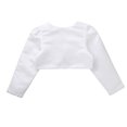 thumbnail image 5 of DPOIS Kids Girls Open Front Dress Coat Long Sleeves Flower Girls Wedding Dress Cover Up Bolero Shrug, 5 of 5