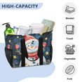 thumbnail image 5 of Large Hand-Held Storage Bag Kitchen Reusable Grocery Bags， Travel Tote Bags， Waterproof Tote，Laundry Bag，Beach Bag， Pool Bag Shawl Cute Snowman, 5 of 8