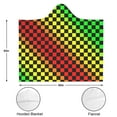 thumbnail image 3 of Wearable Blanket,Rainbow Color Checkered Pattern Hooded Wearable Flannel Blanket for Adults & Teens,Winter Poncho Shawl Wrap Cape Cozy Anti-Pill,50"x60", 3 of 5