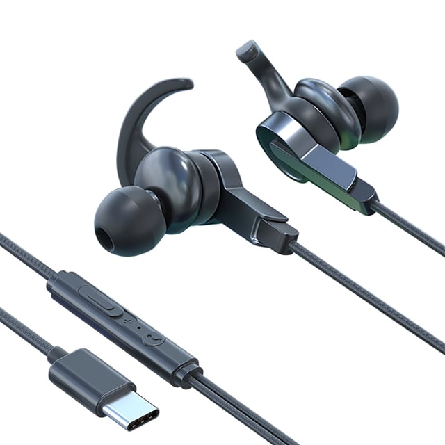 Type C High Quality Stereo InEar Microphone Wired Headphones - Noise Isolation, Ergonomic Design, High Compatibility for Phone PC Laptop Tablet