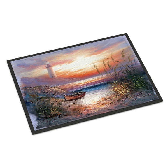 Carolines Treasures APH4130JMAT Lighthouse Scene with Boat Door Mat Indoor Rug or Outdoor Welcome Mat 24x36 Doormat