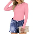 thumbnail image 2 of Fantaslook Fitted Long Sleeve Shirts for Women Stretch Casual Basic Tops Crewneck Ribbed Tees Shirts, 2 of 8