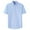 Blue, variant on Men's Check Pocket Buckle Lapel Shirt - Short Sleeve Fashionable Top for Daily Wear