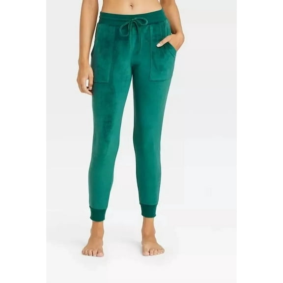 Stars Above Emerald Green Velvet Pajama Pants, Size XL