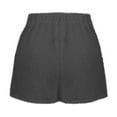 thumbnail image 3 of KIHOUT Fleece Shorts for Women Women's Fashion Solid Color Drawstring Waist Shorts Keep Warm Home Shorts, Size S-2XL, 3 of 7