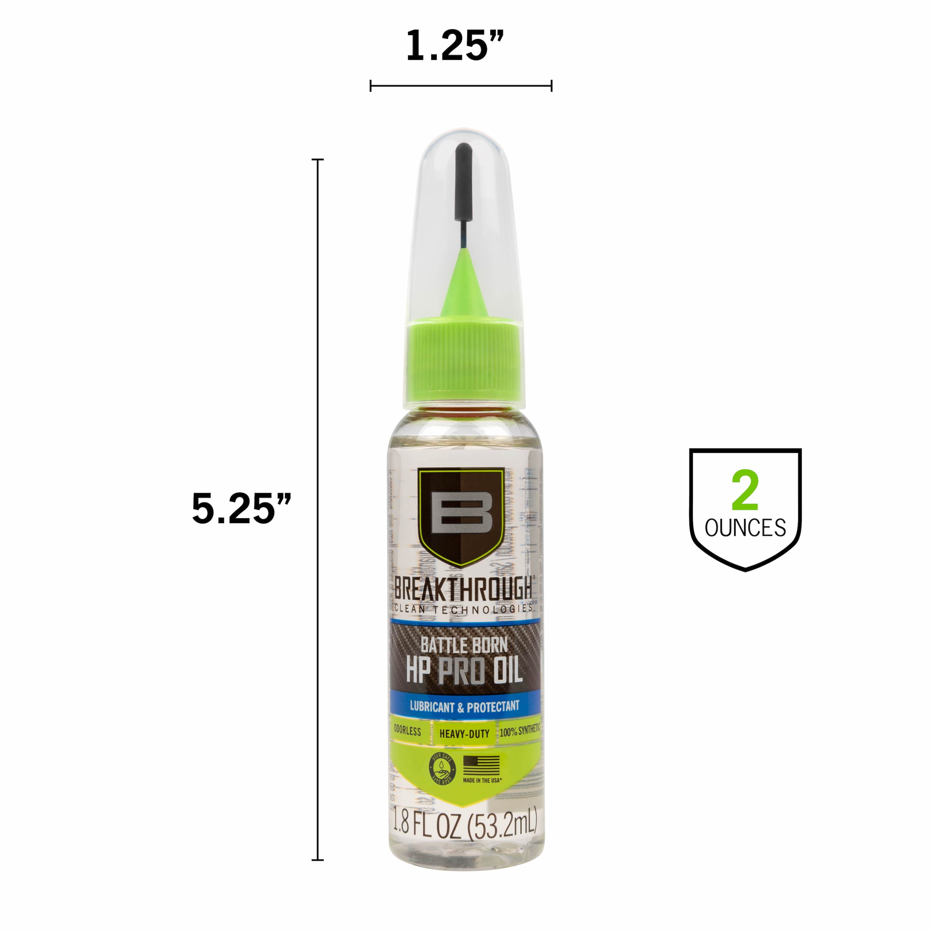Breakthrough Clean Technologies® Battle Born High-Purity Pro Liquid Gun Oil, 1.8oz Bottle, Clear, 55002A, Needle Tip
